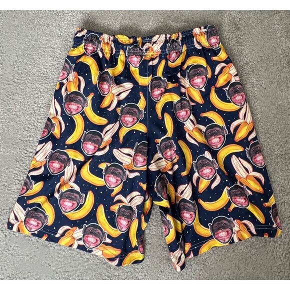 Lacrosse Unlimited Men’s Shorts Large Monkey Banana Print Elastic Waist USA - Picture 2 of 11